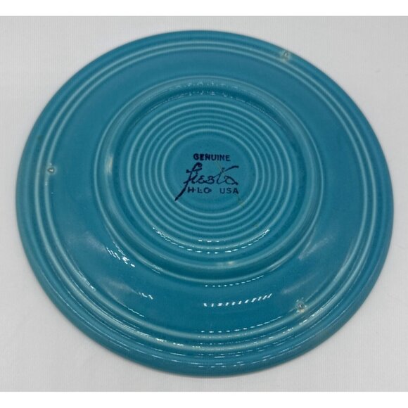 Homer Laughlin Fiesta Classic Rim 7 1/4 Inch Salad Plate in Turquoise - Picture 2 of 3